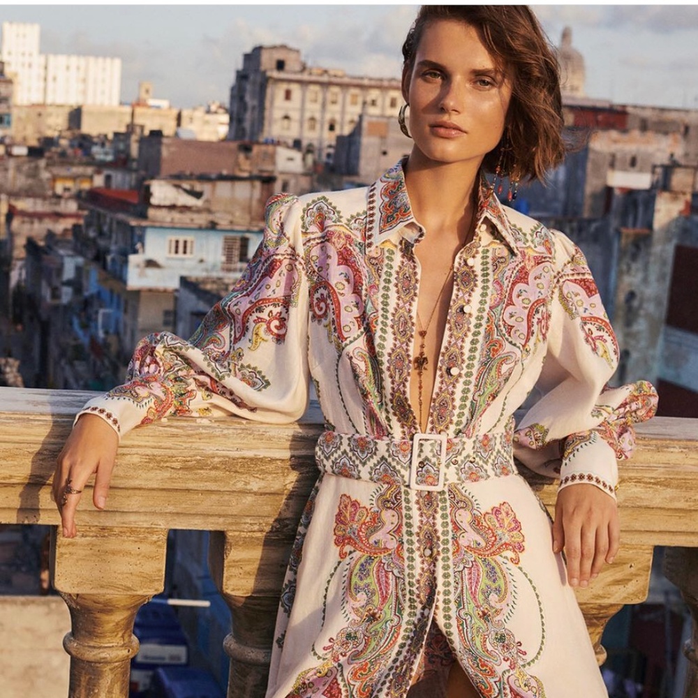 Zimmermann Paisley-Print Ninety-Six Filigree Mini Dress